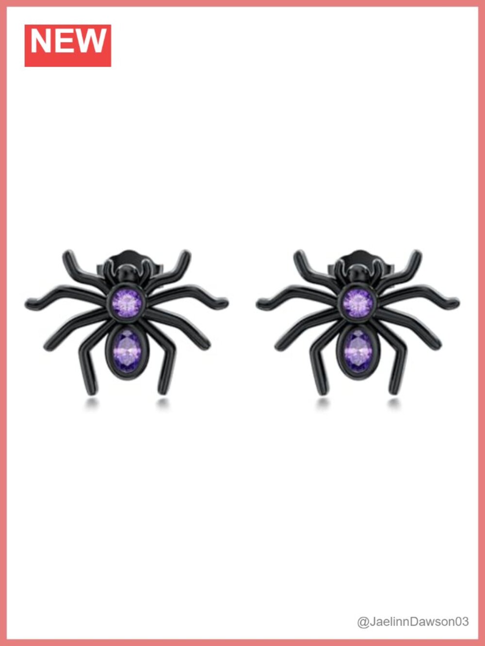 Tiny Insect Stud Earrings 925 Sterling Silver Created Amethyst Jewelry Gift